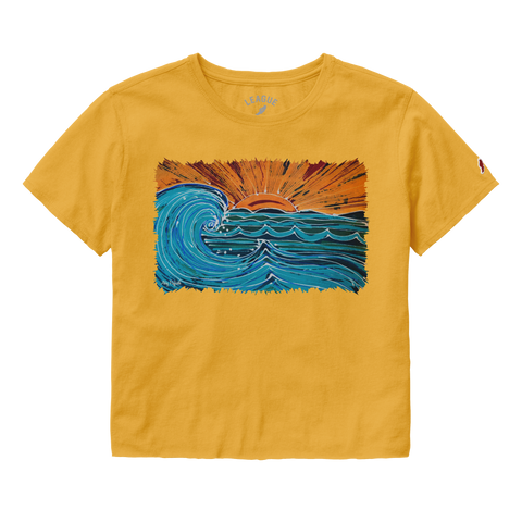 Waves by Abby Paffrath - Women's Clothesline Cotton Crop Top