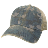 View large product image 1 of 5. Front angled view of Legacy Old Favorite Camo Trucker Hat
