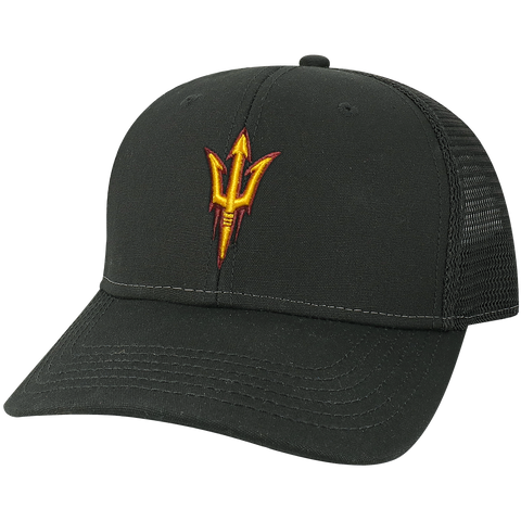 Arizona State Sun Devils Black Mid-Pro Snapback Adjustable Trucker Hat