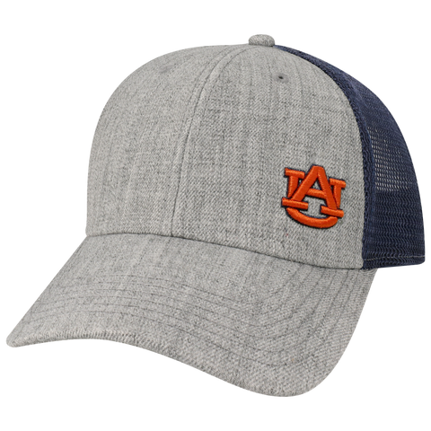 Auburn Tigers Heather Grey/Navy Lo-Pro Snapback Adjustable Trucker Hat
