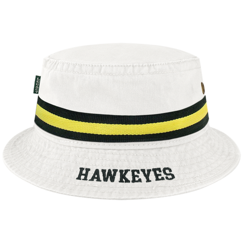 Iowa Hawkeyes White Relaxed Twill Bucket Hat