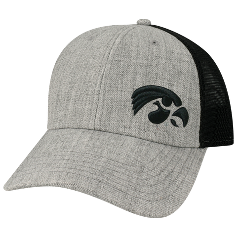 Iowa Hawkeyes Heather Grey/Black Lo-Pro Snapback Adjustable Trucker Hat