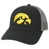 Iowa Hawkeyes Black/Dark Grey Youth Lo-Pro Structured Snapback Adjustable Trucker Hat