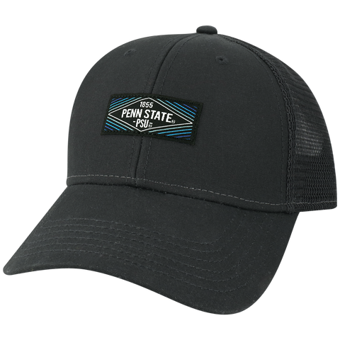 Penn State Black Lo-Pro Snapback Adjustable Trucker Hat