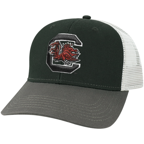 South Carolina Gamecocks Black/Dark Grey/Silver Mid-Pro Snapback Adjustable Trucker Hat