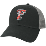 Texas Tech Red Raiders Black/Dark Grey Lo-Pro Snapback Adjustable Trucker Hat